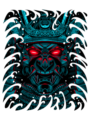 Samurai warrior in the ocean tattoo