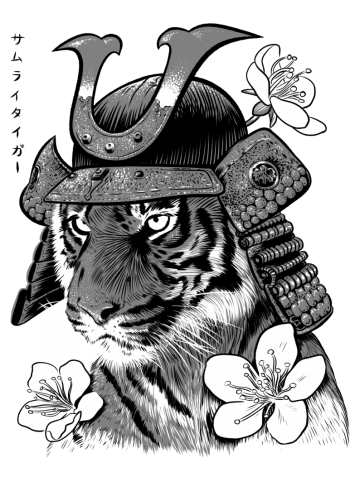 Samurai warrior tiger
