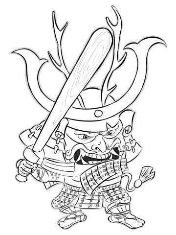 Samurai with baseball bat