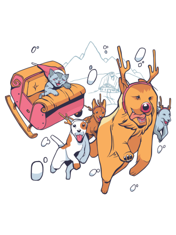 Santa Cat and Dogs