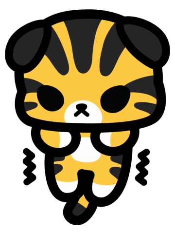 Scaredy scaredy orange strip kitty