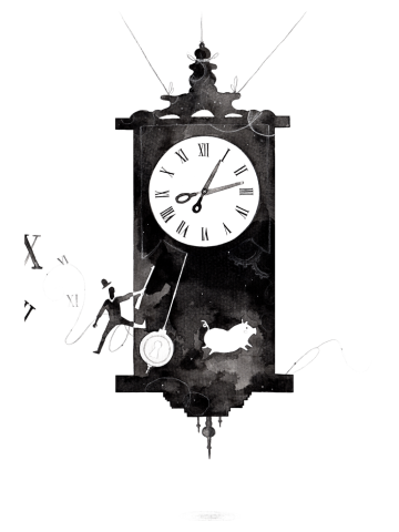 Scissors clock