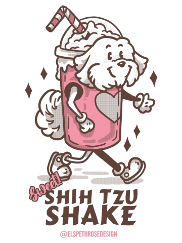 Shih Tzu Shake - Cute Vintage Style Advert Dog Design