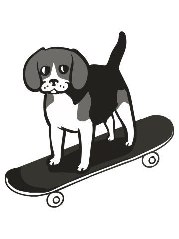 Skateboarding Beagle