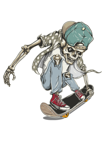 Skeleton Loves Skateboard
