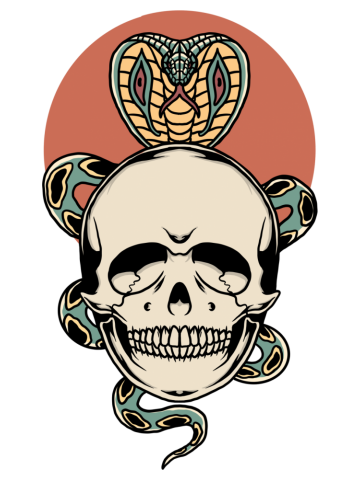 Skull and cobra