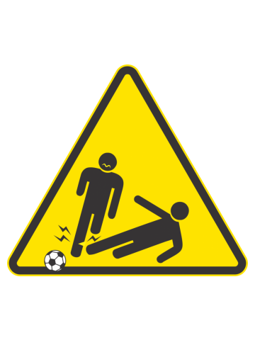 Sliding tackle road sign