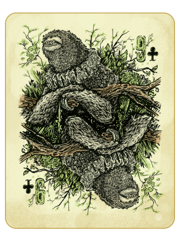 Sloth 9 of Clubs