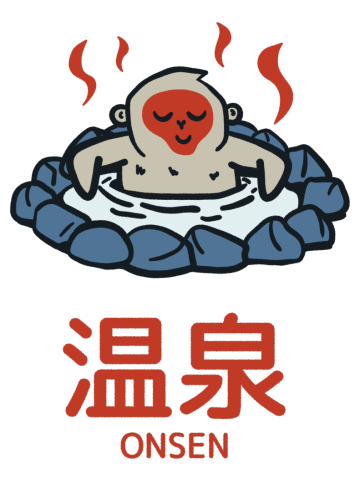 Snow Monkey Relaxing in Onsen