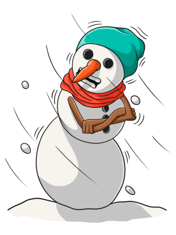 Snowman with cold
