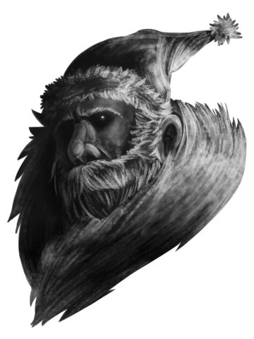 Somber Santa (Black and white)