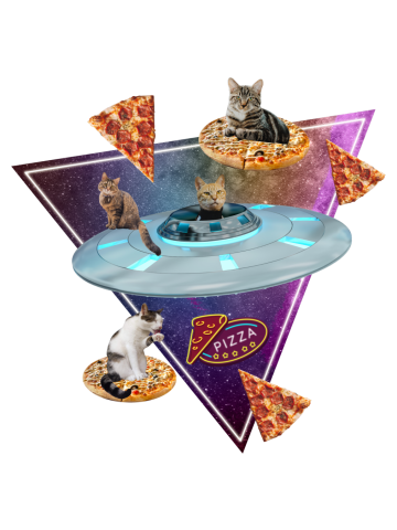 Space Cats Love Pizza!
