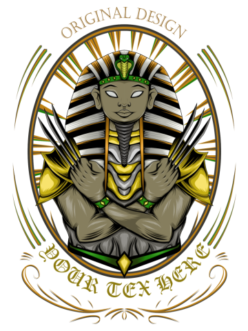 Sphinx head in Egypt. Elegant artwok