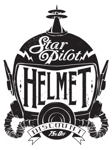 Star Pilot Helmet. Exciting Space Adventure for Movies & Comic fans with Rockets and Phasers.