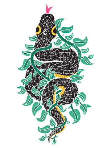 Starry Snake in the Vines
