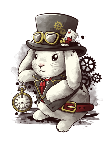Steampunk white rabbit