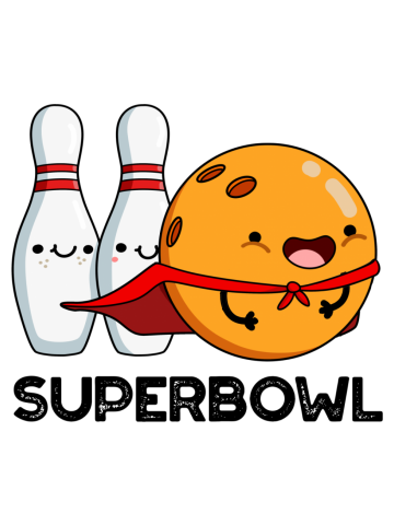 Super Bowl Cute Super Hero Bowling Pun