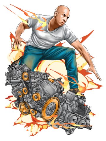Surfing on the exploding diesel engine