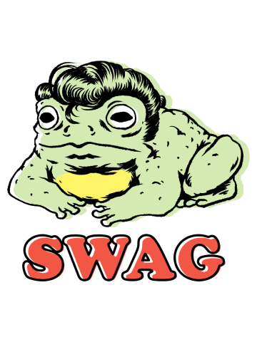 Swag frog with a cool hairstyle