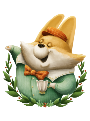 Tea Time Corgi - Gentleman