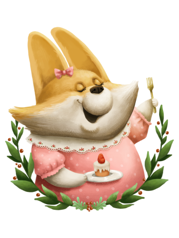 Tea Time Corgi - Lady