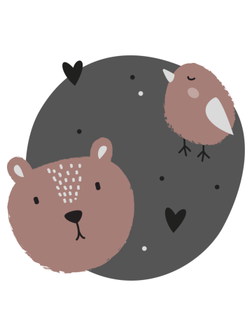 Teddy bear with little bird