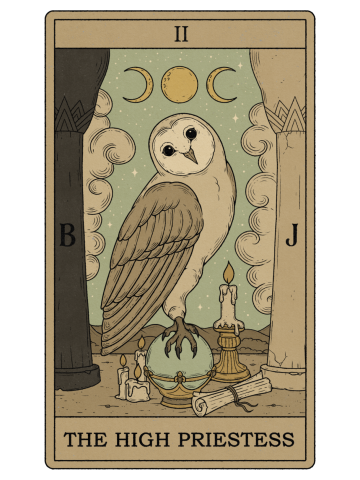 The High Priestess - Owls Tarot