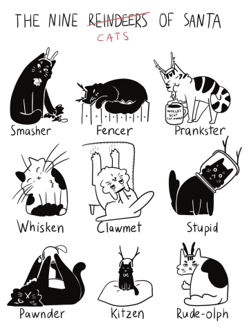 The Nine Cats of Santa (Light Colours)