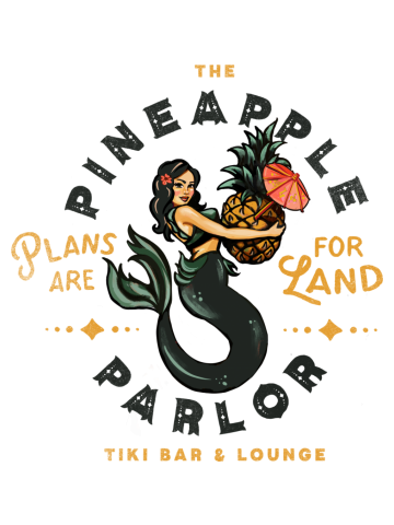 The Pineapple Parlor Tiki Bar & Lounge. Retro Tropical Mermaid...