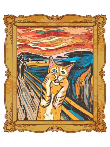 The Scream - Cat Edition! Funny Munch Scream Cat Parody