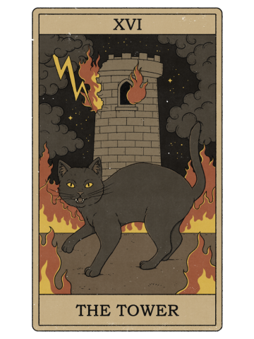 The Tower - Cats Tarot
