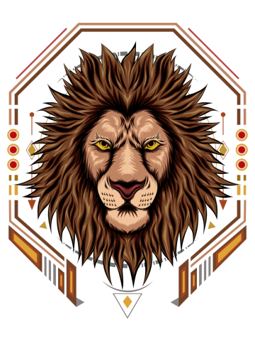 The lion illustration logo templat. Mascot design for tshirt, apparel, clothing.