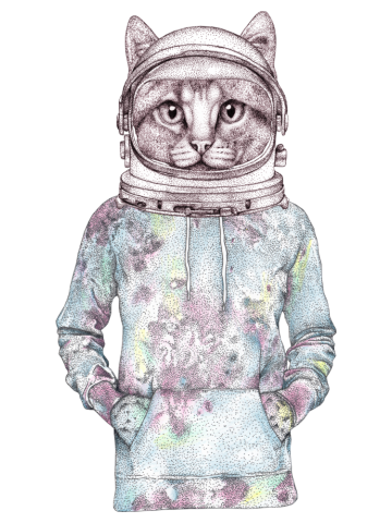 Tie Dye Space Cat