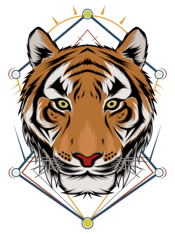 Tiger illustration design. vector tiger head.