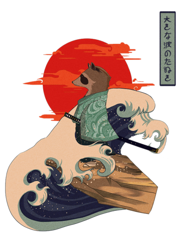 Tsunami and raccoon