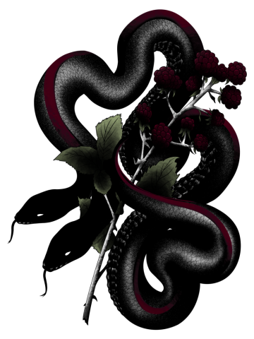 Two-Headed Snake with Red Berries