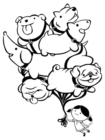 Up and Away - Black and white