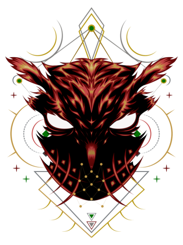 Vector fire owl. Logo owl, illustration owl for clothing, apparel design , wall decoration.