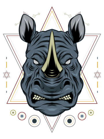 Vector rhino. mascot logo design with modern illustration concept, style for badge, emblem and shirt