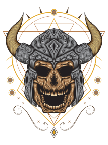 Viking Skulls, design for shirt, apparel