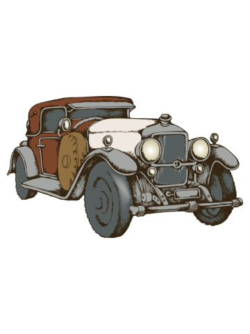 Vintage avto. Engraved style