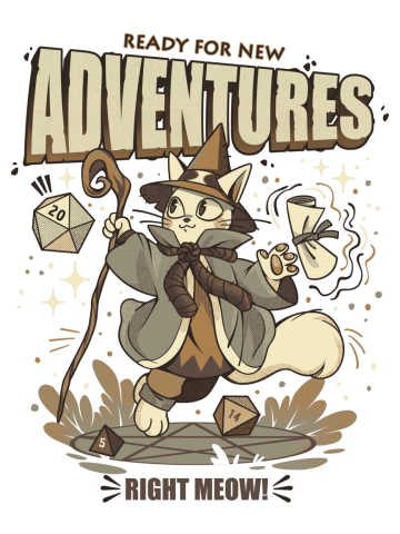 Wizard Cat Ready For New Adventures Light