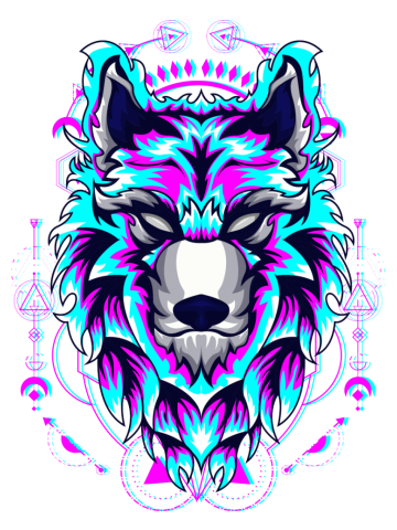 Wolf head face geometry