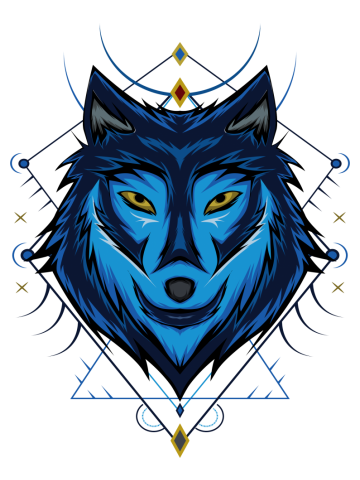 Wolves design illustration. Wolf mascot vector art for apparel design template