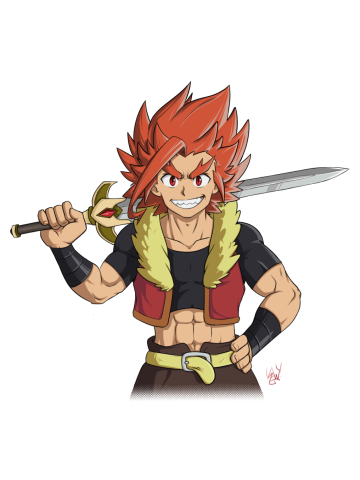 Xander Shakadera with sword (Beyblade Burst)
