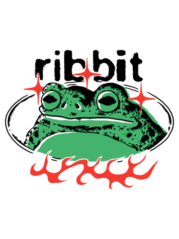 Y2k ribbit frog flame