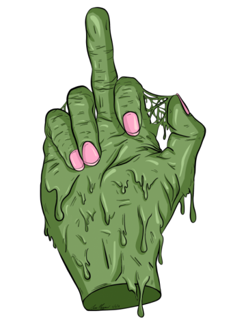 Zombie Middle Finger (Green)