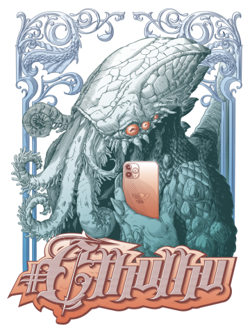 #Cthulhu with iPhone (color version)