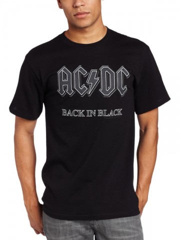 Tricou  AC DC Back In Black | Detaliu imprimeu [type: mockup-Tricou clasic baieti-negru;]
