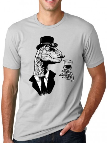 Tricou Like a Sir TRex | Detaliu imprimeu [type: mockup-Tricou clasic baieti-alb;]